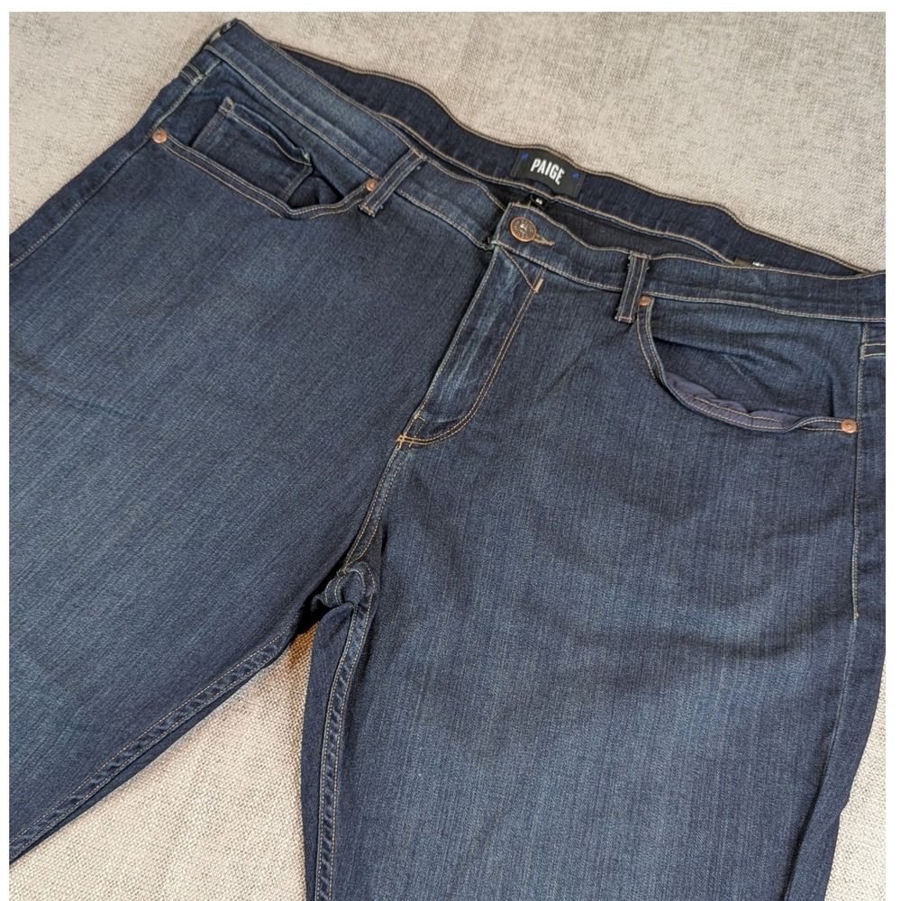 Paige Federal Jeans Mens 40x31 Blue Dark Wash Slim Straight Leg Denim Pants